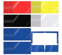 Kolldenn 100 Pack 2 Pocket Glossy Laminated Paper Letter Size Portfolios Folders with Pockets Colored Paper Portfolios Holder for Office School Student Teacher Worker, Assorted Colors(Classic)
