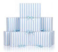 Kolldenn 12 Pcs Blue White Striped Last Toast on the Coast Gift Boxes Bridesmaid Proposal Gift Boxes with Ribbon 7.87 x 10.6 Inch for Bachelorette Coastal Beach Party Bridesmaid Bridal Supplies