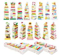 Kolldenn 150 Pcs Book Tracker Bookmarks Bulk 6.3 x 1.97 Inch Bookshelf Bookmarks Paper Tracking Bookmark Double Sided Reading Page Markers for Reading Lover School (Summer)