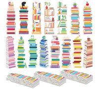 Kolldenn 150 Pcs Book Tracker Bookmarks Bulk 6.3 x 1.97 Inch Bookshelf Design Bookmarks Paper Tracking Bookmark Double Sided Reading Page Markers for Reading Lovers Students School(Book)