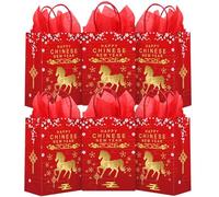 Kolldenn 20 Pcs Chinese New Year Gift Bags of the 2026 Horse Gift Bags with Handle and Tissue Paper Lunar New Year Paper Goodie Treat Bag for Family Neighbor Friend Spring Festival Party