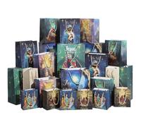 Kolldenn 24 Pack African American Religious Christmas Gift Bags Assorted Size Reusable Large Black Jesus Nativity Scene Holiday Gift Bag with Handle for Holiday Party Favors Wrapping