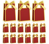 Kolldenn 24 Pcs Small Gift Bags with Bow 6.3 x 3.9 x 2.8 Inch Thank You Gift Bags Elegant Mini Paper Bag with Handles for Wedding Bridal Birthday Baby Shower Bridesmaid Party Favors(Burgundy Gold)