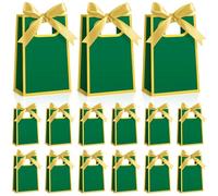 Kolldenn 24 Pcs Small Gift Bags with Bow 6.3 x 3.9 x 2.8 Inch Thank You Gift Bags Elegant Mini Paper Bag with Handles for Wedding Bridal Birthday Baby Shower Bridesmaid Party Favors(Green Gold)