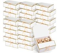 Kolldenn 30 Pack Large White Gift Boxes with Lids and Ribbon 12 x 9.8 x 3.1 Inch Bridesmaid Proposal Box Rectangle Collapsible Gift Boxes for Wedding Graduation Birthday Christmas Packaging Present