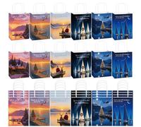 Kolldenn 30 Pcs Christmas Nautical Appreciation Kraft Paper Gift Bags with Handle Bulk 8.27" x 5.91" x 3.15" Small Christmas Paper Bags for Family Employee Staff Nurse Gifts Wrapping Party Supplies