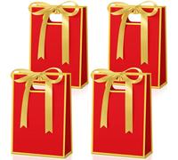 Kolldenn 30 Pcs Gift Bags with Ribbon Bow 10.2 x 7.1 x 3.2 Inch Thank You Gift Elegant Party Favor Bags with Handles for Wedding Bridal Birthday Graduation Bridesmaid Holiday Party Favor(Blue)
