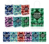 Kolldenn 42 Pcs Team Appreciation Kraft Paper Gift Bags with Handle Bulk 8.27" x 5.91" x 3.15" Small Christmas Paper Bags for Family Employee Staff Nurse Gifts Wrapping Party Supplies