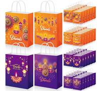 Kolldenn 48 Pieces Diwali Gift Bags Bulk Treat Bags with Handle Festival of Lights Goodie Diwali Party Favor for Indian Party Decor