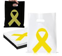 Kolldenn 50 Pcs cancer Awareness Bags Ribbon Cancer Awareness Gift Bags with Handle Merchandise for Fundraiser Event Supplies(Yellow)