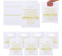 Kolldenn 50 Pcs Employee Appreciation Gift Bag Bulk Thank You Merchandise Bag Social Worker Inspirational Plastic Goodie Pouch for Teacher Coworker Teammate Volunteer(White,You Are Appreciated)