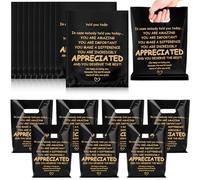 Kolldenn 50 Pcs Employee Appreciation Gift Bag Bulk Thank You Merchandise Bag Social Worker Inspirational Plastic Goodie Pouch for Teacher Coworker Teammate Volunteer (Black,You Are Appreciated)