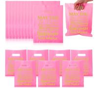 Kolldenn 50 Pcs Employee Appreciation Gift Bags Bulk Thank You Merchandise Bag Social Worker Inspirational Plastic Goodie Pouch for Teacher Coworker Teammate Volunteer Nurse(Pink,May You Be Proud)