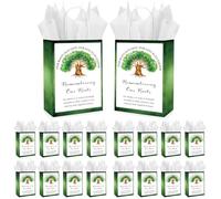 Kolldenn 50 Sets Family Reunion Party Favor Gift Bags with Handles Bulk Family Tree Remembering Our Roots Kraft Treat Goody Bags with Tissue Paper for Family Gathering Party Supplies Decorations