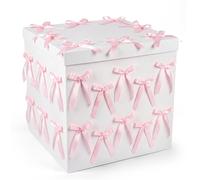 Kolldenn Extra Large Gift Box with Lid 20x20x20 in-Giant, Jumbo White Gift Boxes with Bow and Ribbon for Gender Reveal Big Present Birthday Special Celebrations Anniversaries Wedding Party Decor(Pink)