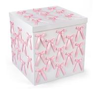 Kolldenn Extra Large Gift Box with Lid 28x28x28 In-Giant, Jumbo White Gift Boxes with Bow and Ribbon for Gender Reveal Big Present Birthday Special Celebrations Anniversaries Wedding Party Decor(Pink)