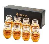 Kollea 8 x Grenade Shaped Shot Glass Set, Cool Shot Cups with Heavy Base, 21st Birthday Gifts for Men Dad Him Brothers, For Whiskey, Tequila, Vodka, Liquor, Military Fans, Cool Men Cave Decor, 3.7 Oz