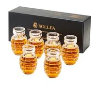 Kollea Bartender Kit, Grenade Shaped Shot Glass Set of 6, Cool Shot Cups with Heavy Base for Tequila, Military Birthday Gifts for Men Father, Party Men Cave Decor, Liquid Measuring Cups, Whiskey Grail