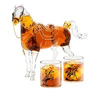 Kollea Birthday Gifts for Men Dad, Horse Whiskey Decanter Set with 2 Cowboy Glasses, Liquor Dispenser for Home Bar, Alcohol Gift for Him Boyfriend, Husband, Father, Brother, Bourbon Vodka, Anniversary