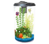 Koller Products Plastic 6-Gallon AquaView 360 Aquarium Kit for Tropical Fish, Betta Fish with LED Lighting and Power Filter Clear, 4-Piece Set