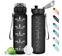 KollyKolla 1L Water Bottle, Leakproof & Reusable, Sports Bottle with Filter and Time Marker, BPA-Free, Motivational Water Bottle for Children, Adults, Cycling, Office, School, Camping, Gym, Sports