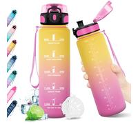 KollyKolla 1L Water Bottle, Water Bottle with Hours for Drinking, BPA-Free, Leak-proof Sports Bottle, 1 Litre Water Bottle for Adult, Kids, Gym, Work, Biking, Hiking, Cycling
