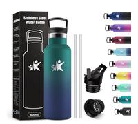 KollyKolla Children's Thermal Bottle 500 ml, Water Bottle with Straw, Easy to Clean, Reusable, Thermal Bottle, BPA Free, Leakproof, for Girls, Boys, School, Camping, School, Travel,