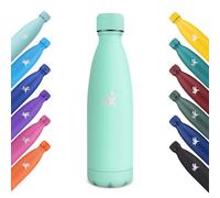 KollyKolla Children's Thermos Flask, Stainless Steel, 500 ml, Suitable for Carbonated Drinks, BPA-Free, Leak-Proof Thermos Flask, Water Bottle for Fitness, School, Sports, Bubble, Teal