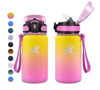 KollyKolla Insulated Flask, 500 ml, Thermos Flask, Suitable for Carbonated Drinks, Leak-Proof Water Bottle Children with Straw, One-Handed Opening, BPA-Free, for Water, Travel, Camping, Bike, School
