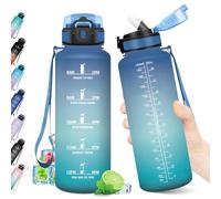 KollyKolla Sports Bottle 1.5 L, Leak-Proof, BPA-Free, Water Bottle with Time Marking & Straw, Suitable for Carbonated Drinks, Motivational Water Bottle for Fitness, School, Bike, Yoga, Camping