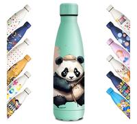KollyKolla Stainless Steel Drinking Bottle, 500 ml, 3D Print Drinking Bottle, Sports, Suitable for Carbonated Drinks, Leak-Proof Thermos Flask, BPA-Free, Drinking Bottles for Children, School, Sports
