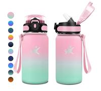 KollyKolla Stainless Steel Water Bottle, 500 ml, Insulated Bottle with Straw, BPA-Free, Suitable for Carbonated Drinks, One-Hand Opening, Vacuum Thermos Flask, Water Bottle for Children, Fizz, Camping