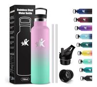 KollyKolla Thermos Flask 750 ml, Thermos Flask with Straw, Suitable for Carbonated Drinks, Vacuum Stainless Steel Drinking Bottle, Insulated Flask, BPA-Free, Water Bottle for Fizz, School, Outdoor