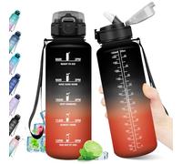 KollyKolla Water Bottle 1.5 L, Water Bottle with Time Marking, Sports Water Bottle with Straw, Leak-Proof, BPA-Free, Sports Bottle for Gym, Bike, Office, Outdoor, Adults, School, Yoga, Sports