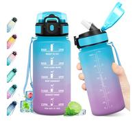 KollyKolla Water Bottle, 500 ml, BPA-Free, Water Bottle with Straw and Time Marking, Leak-Proof, Suitable for Carbonated Drinks, Sports Bottle for Children, Gym, Camping, Hiking, Bike, Yoga, Sports