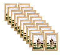 kollyseek 20 Pack 10x15cm MDF Picture Frames 4x6in Wooden Display Photo Frame with Acrylic Glass and White Mount Desktop/Wall Mounting Decorative Poster Frame (Natural)