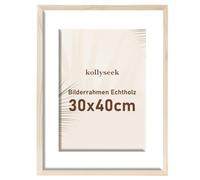kollyseek 30x40cm Solid Wood Photo Frame with Acrylic Glass 12x16in Pine Photo Frame with Shatterproof Acrylic Glass Panel Poster Frame Wooden Room Decoration for Table Top and Wall Mounting（Natural）