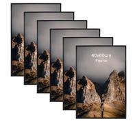 kollyseek 6 Pack 40x60cm Picture Frame Display 16x24in Photo Frame with Scratch-Proof Acrylic Glasses Modern Poster Frame for Horizontal or Vertical Wall Mounting (Black)