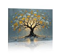 kollys ramed Poster "The Tree of Life" 60 x 90 cm Wall Art Print Vintage Art in Bright Colours Natural View Decorative Canvas Painting Suitable for Living Room Bedroom (Dark)