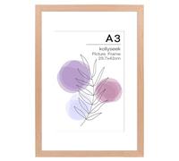 kollyseek picture frame A3 oak colour with passepartout 29.7x42cm MDF wood photo frame with acrylic glass nature decoration (red oak colour)