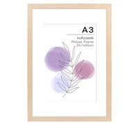 kollyseek picture frame A3 real wood oak colour with passe-partout 29.7 x 42cm wooden frame with acrylic glass oak nature photo frame (light oak colour)