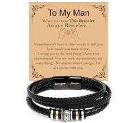 KOLMALK Promise Bracelet, Romantic Gift for Boyfriend, Thoughtful Boyfriend To My Man Bracelet, Mens Gift for Him, Birthday Gift for Husband from Wife, Boyfriend Gift for Him, Fiance Gift for Him