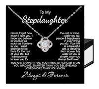 KOLMALK Stepdaughter Necklace, To My Bonus Daughter Necklace, Gifts For Bonus Daughter, Step Daughter Necklace from Stepmom, Gifts For Stepdaughter, Step Daughter Gifts Love Necklace On Xmas Birthday