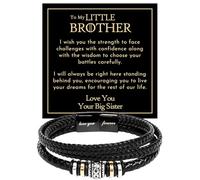 KOLMALK To My Brother Bracelet - Birthday Gift For Brother from Sister With Message Card and Box, Foreve Love One, Leather, no gemstone