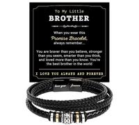 KOLMALK To My Brother Bracelet - Birthday Gift For Brother from Sister With Message Card and Box, Foreve Love One, Leather, no gemstone