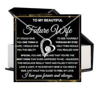 KOLMALK To My Future Wife Necklace With Heartfelt Message & Elegant Box, Fiance Necklace Gift From Husband On Valentines, Birthday, Wedding, Christmas, Anniversary, Stainless Steel, No Gemstone