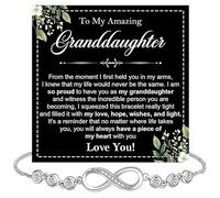 KOLMALK To My Granddaughter Bracelet From Grandpa, Granddaughter Gifts From Grandma, Infinity Heart Bracelets For Granddaughters On Birthday Wedding, Infinity Bracelet For Her With Message Card
