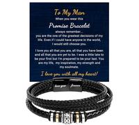 KOLMALK To My Man Bracelet, Promise Bracelet for Man, Romantic Gift for Him, Foreve Love One, Leather, no gemstone