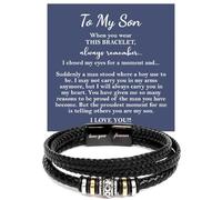 KOLMALK To My Son, Bracelet for Son from Parents, Bracelet For Son From Mom, Son Gifts from Mom and Dad, Birthday Gift For Son, Men Bracelet, Son Birthday With Message Card and Gift Box, Freesize