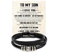 KOLMALK To My Son, Bracelet for Son from Parents, Bracelet For Son From Mom, Son Gifts from Mom and Dad, Birthday Gift For Son, Men Bracelet, Son Birthday With Message Card and Gift Box, Freesize